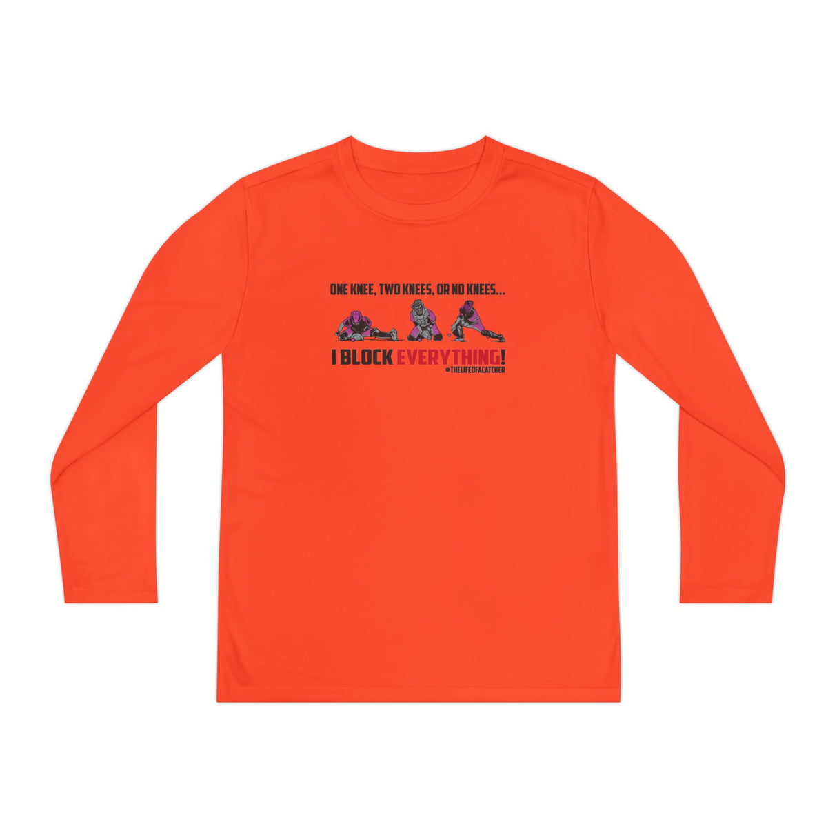 Knees Youth Long Sleeve T-Shirt neon orange