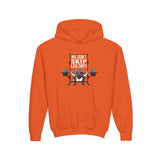 We Don't Skip Leg Day Youth Hoodie Orange