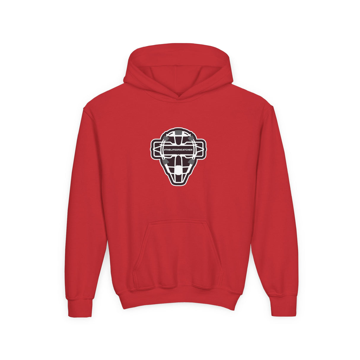 The Catching Guy Logo Mask Youth Hoodie red