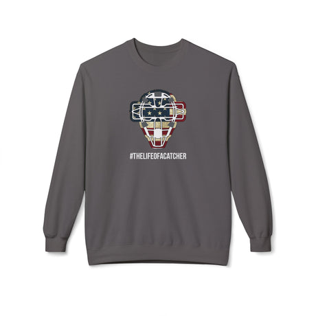 American Flag Mask Unisex Sweatshirt - Charcoal