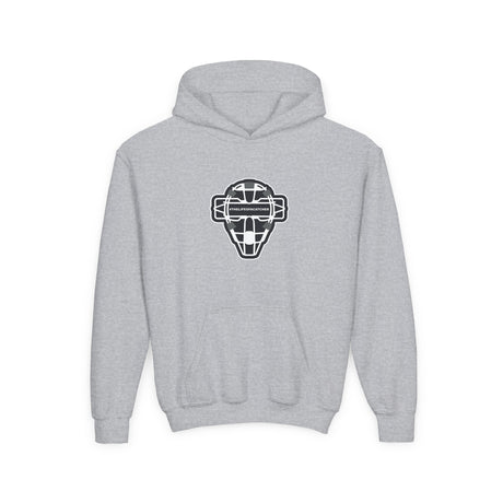 The Catching Guy Logo Mask Youth Hoodie light grey