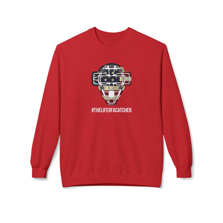American Flag Mask Unisex Sweatshirt - Red