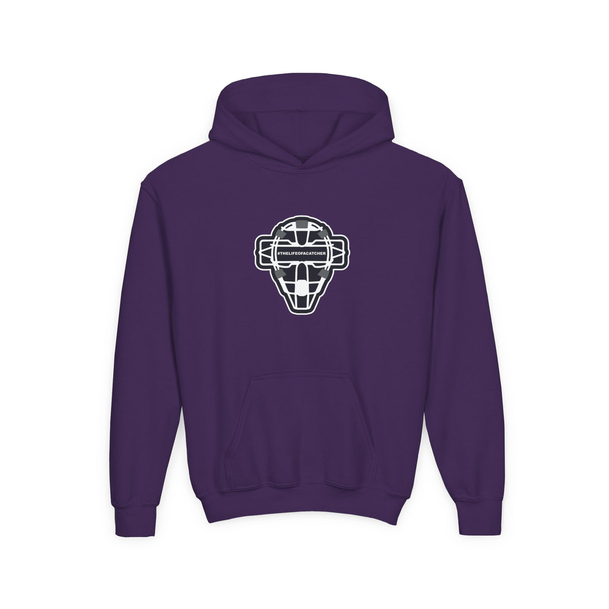 The Catching Guy Logo Mask Youth Hoodie purple