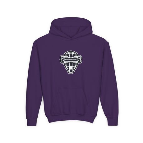 The Catching Guy Logo Mask Youth Hoodie purple