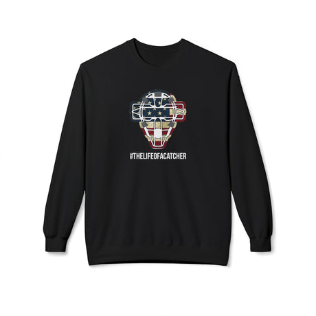 American Flag Mask Unisex Sweatshirt - Black Front