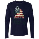 American Flag Catcher Men's Premium Long Sleeve T-Shirt - Navy