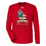 American Flag Catcher Men's Under Armour Team Tech Long Sleeve Tee - Red