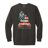 American Flag Catcher Unisex Crewneck Sweatshirt - Chocolate