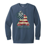 American Flag Catcher Unisex Crewneck Sweatshirt - Navy