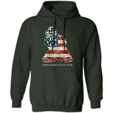 American Flag Catcher Unisex Pullover Hoodie -Dark Green