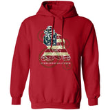 American Flag Catcher Unisex Pullover Hoodie - Red