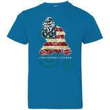 American Flag Catcher Youth Jersey T-Shirt - Cobalt