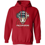 American Flag Mask Unisex Pullover Hoodie - Red