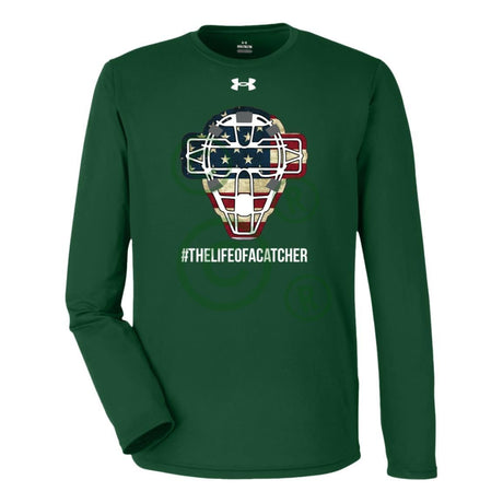 American Flag Mask Under Armour® Team Tech Long Sleeve T-Shirt - Green