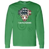 American Flag Mask Unisex Long Sleeve T-Shirt - Green