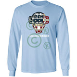 American Flag Mask Unisex Long Sleeve T-Shirt - Light Blue