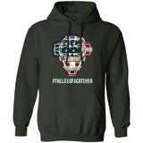 American Flag Mask Unisex Pullover Hoodie - Dark Green