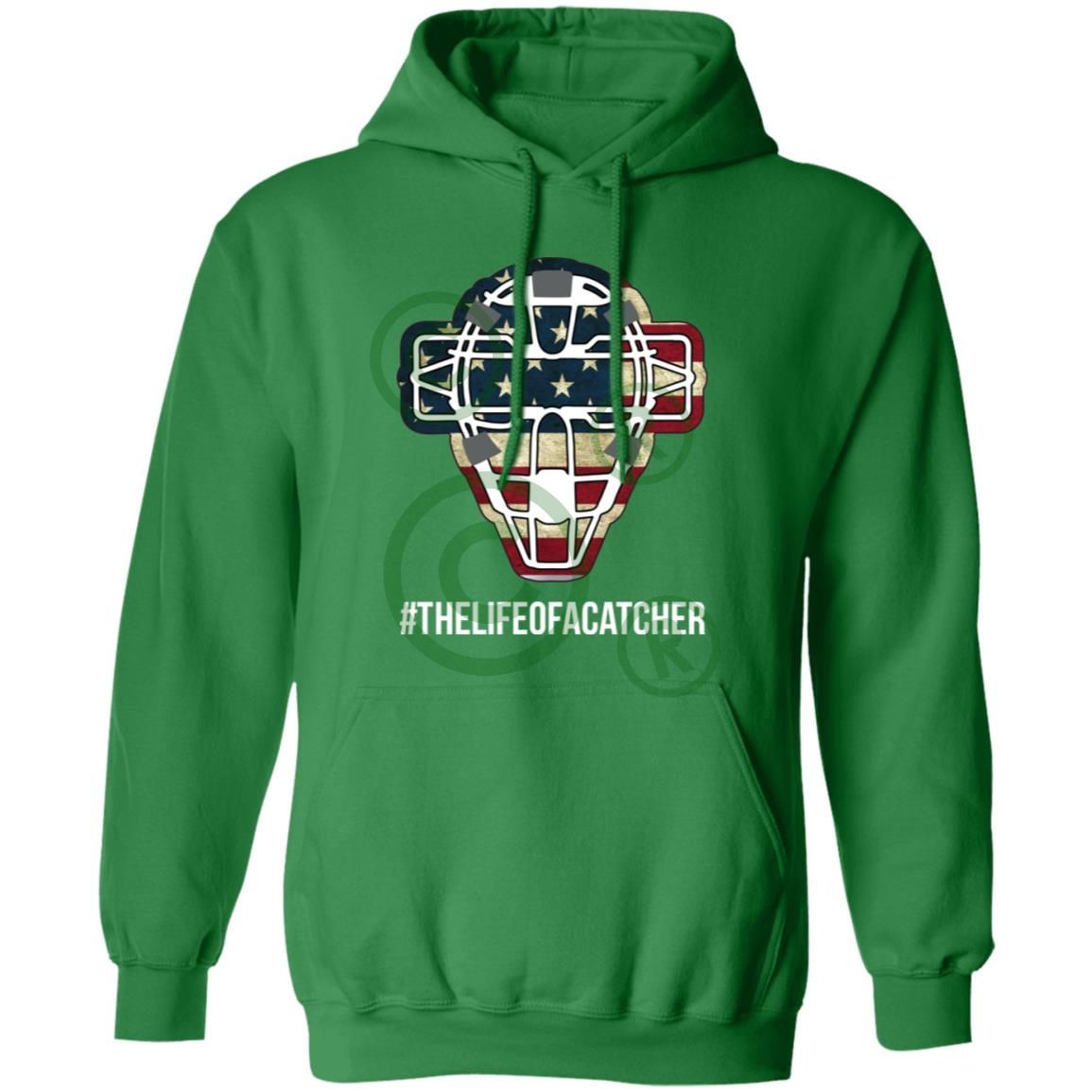 American Flag Mask Unisex Pullover Hoodie - Irish Green