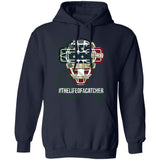 American Flag Mask Unisex Pullover Hoodie - Navy