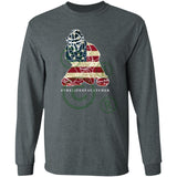 American Flag Catcher Unisex Long Sleeve T-Shirt - Dark Heather