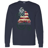 American Flag Catcher Unisex Long Sleeve T-Shirt - Indigo