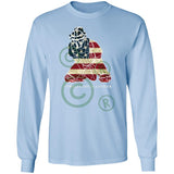 American Flag Catcher Unisex Long Sleeve T-Shirt - Light Blue