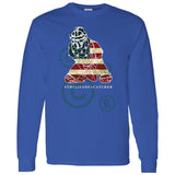 American Flag Catcher Unisex Long Sleeve T-Shirt - Royal