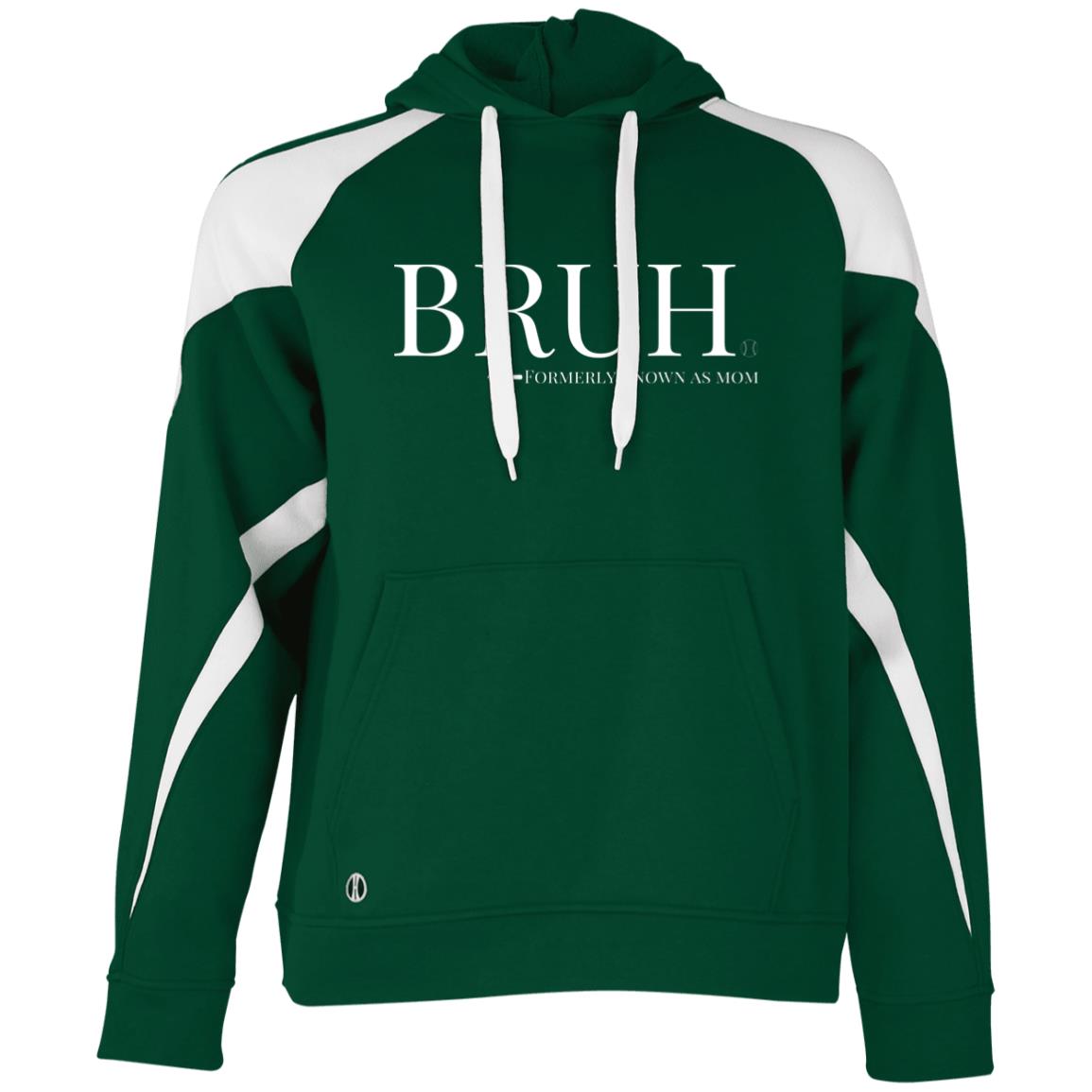 BRUH Unisex Colorblock Fleece Hoodie - Green/White