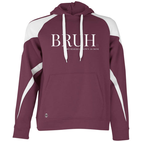 BRUH Unisex Colorblock Fleece Hoodie - Maroon/White