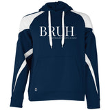 BRUH Unisex Colorblock Fleece Hoodie - Navy/White