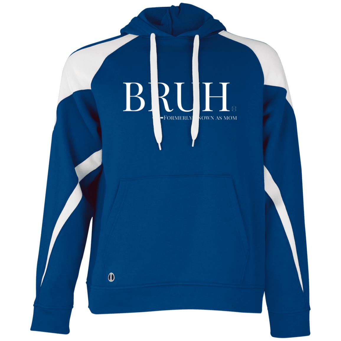 BRUH Unisex Colorblock Fleece Hoodie - Royal/White