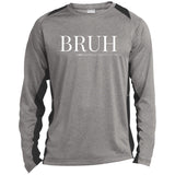 BRUH Unisex Colorblock Performance Long Sleeve T-Shirt - Heather Grey/Black