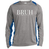 BRUH Unisex Colorblock Performance Long Sleeve T-Shirt - Heather Grey/Royal