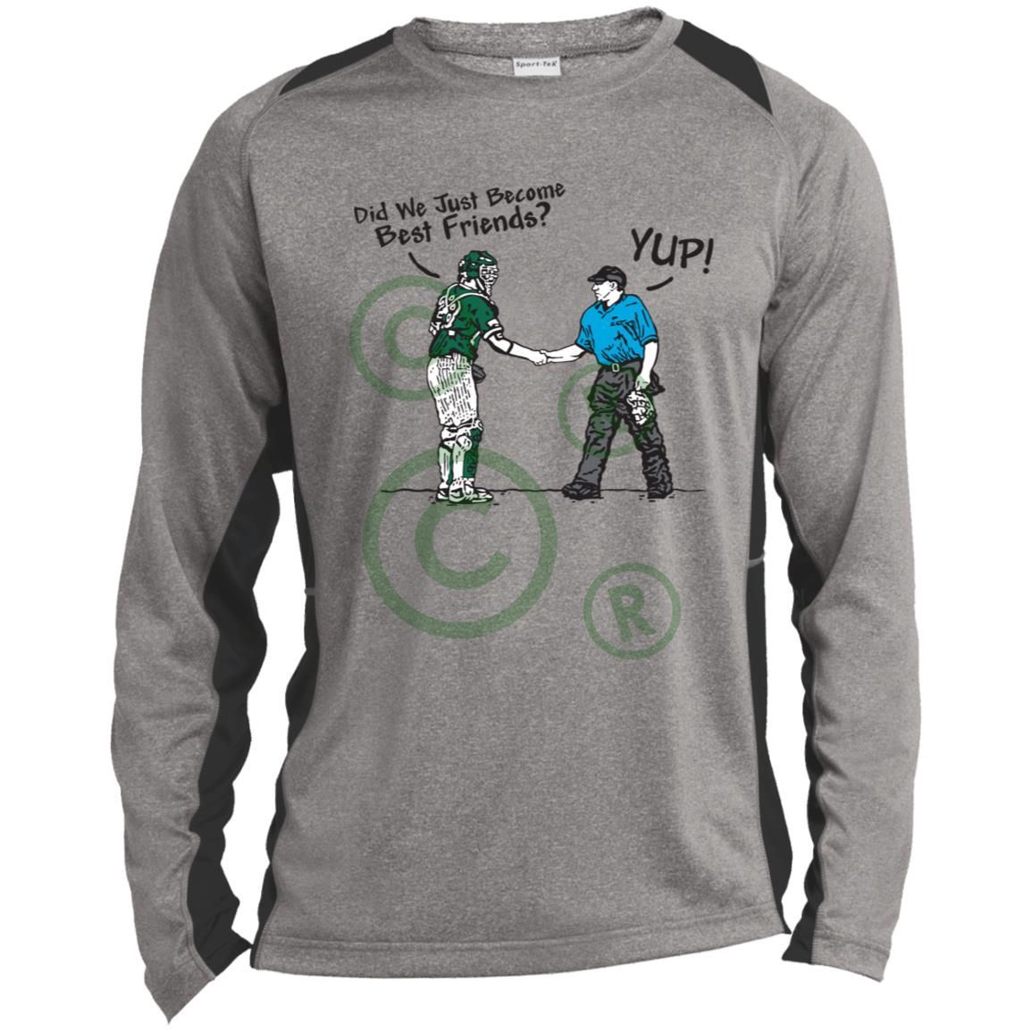Best Friends - Colorblock Performance Long Sleeve Tee - Vintage Heather/Black