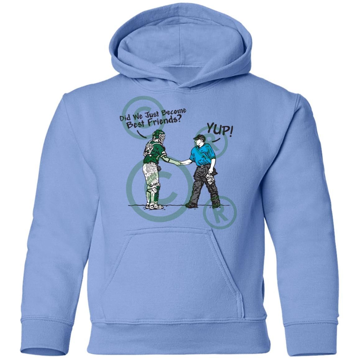 CustomCat Best Friends Youth Pullover Hoodie Carolina Blue YL