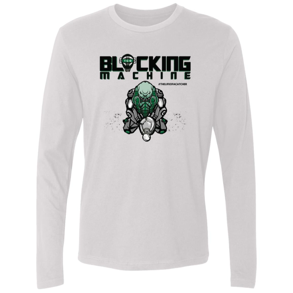 Blocking Machine Men's Premium Long Sleeve T-Shirt - White