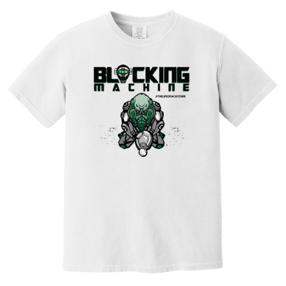 Blocking Machine Unisex Heavyweight T-Shirt - white