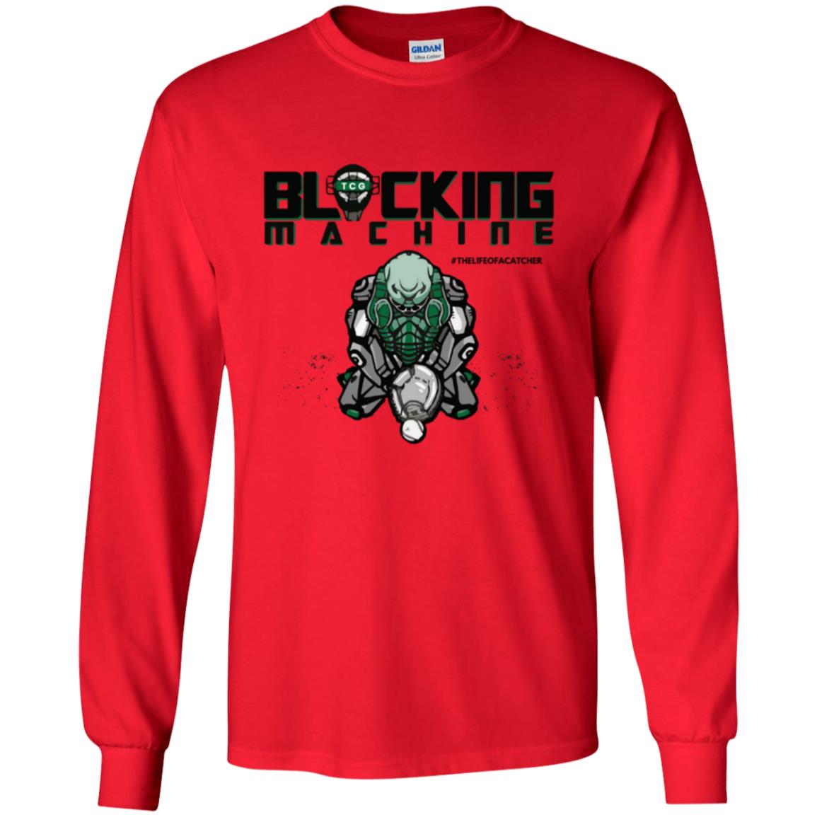 Blocking Machine Youth Long Sleeve T-Shirt - Red