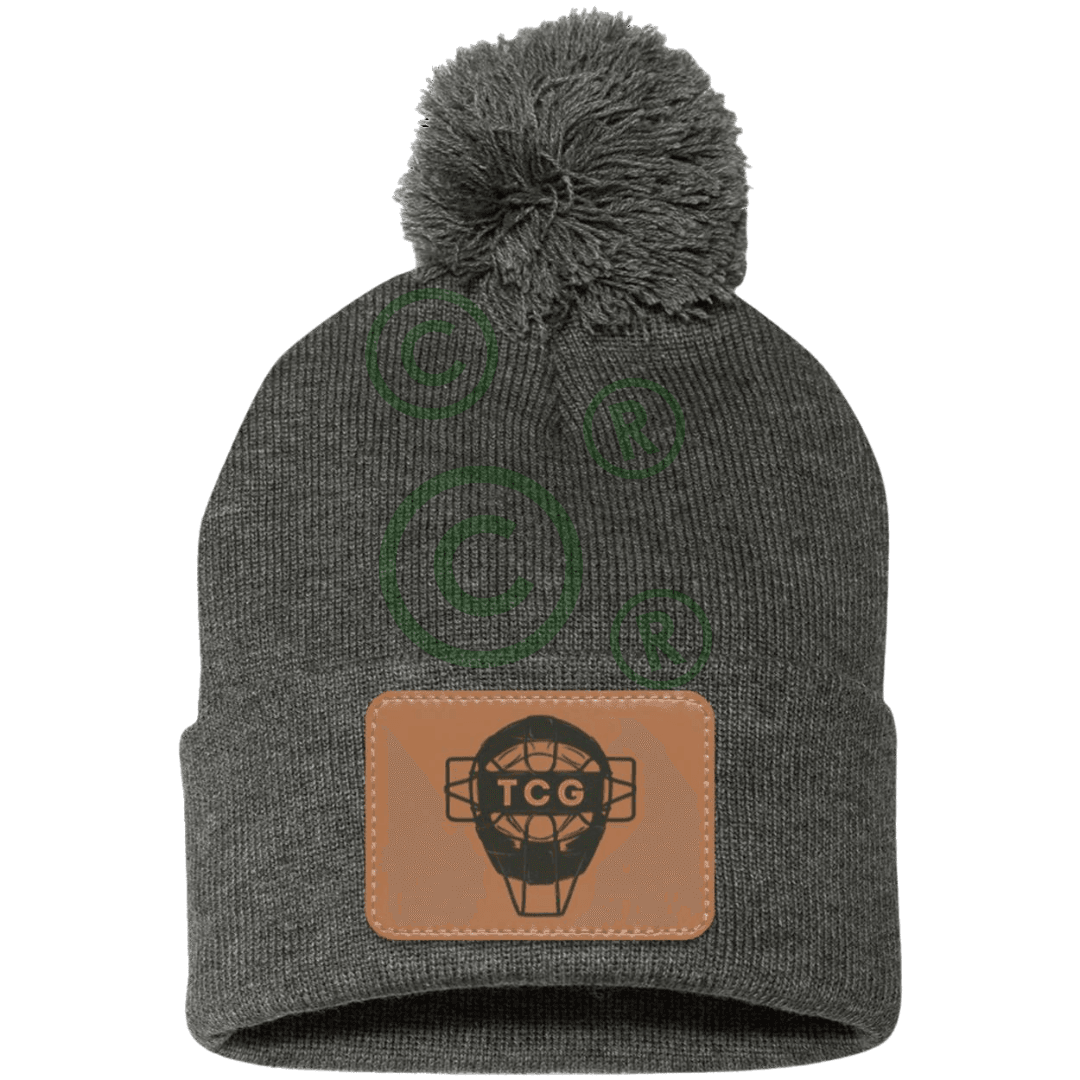 Catching-Guy-Logo-leather-grey-hat-baseball-winter