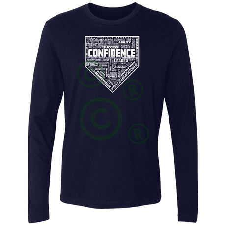  Confidence Men's Premium Long Sleeve T-Shirt - Midnight Navy