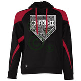 Confidence Unisex Colorblock Fleece Hoodie - Black/Red