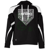 Confidence Unisex Colorblock Fleece Hoodie - Black/White