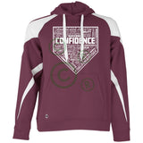 Confidence Unisex Colorblock Fleece Hoodie - Maroon/White