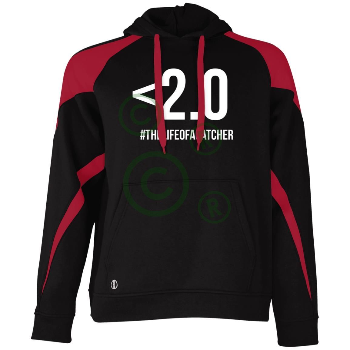 Drop Your Pop <2.0 Unisex Colorblock Fleece Hoodie - Black/Red