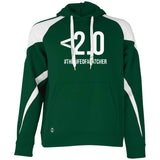 Drop Your Pop <2.0 Unisex Colorblock Fleece Hoodie - Green/White