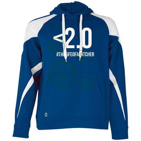 Drop Your Pop <2.0 Unisex Colorblock Fleece Hoodie - Royal/White