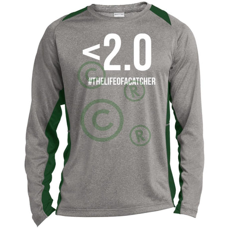 Drop Your Pop <2.0 Unisex Colorblock Performance Long Sleeve T-Shirt - Heather/Green