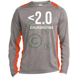 Drop Your Pop <2.0 Unisex Colorblock Performance Long Sleeve T-Shirt - Heather/Orange