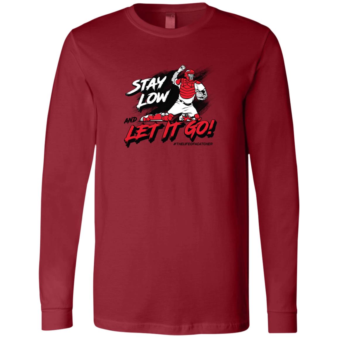 Stay Low & Let It Go Men's Long Sleeve Tee - Red
