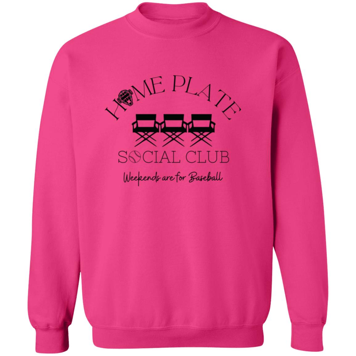 Home Plate Social Club Crewneck Sweatshirt - Hot Pink